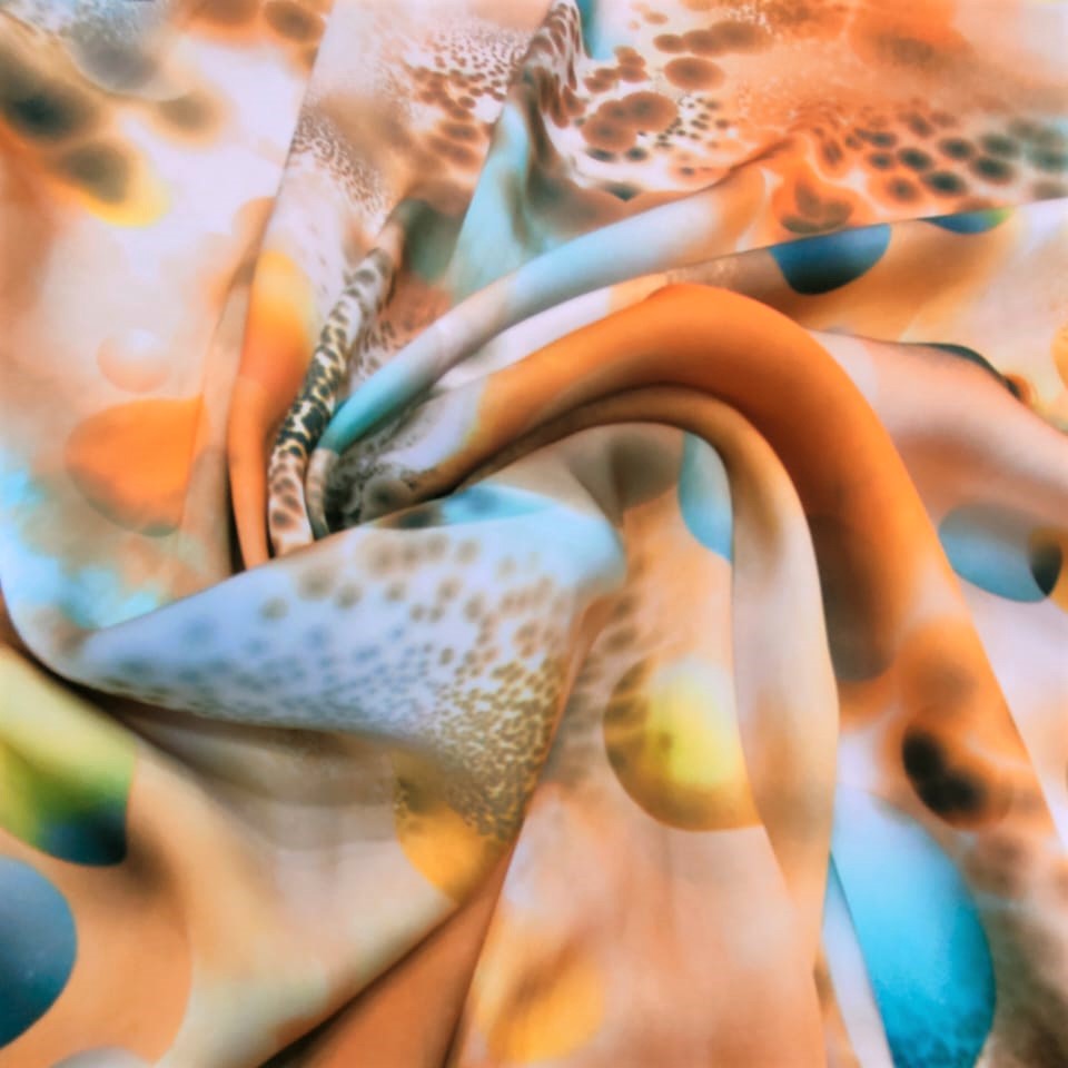 Print On Silky Satin Fabric#43