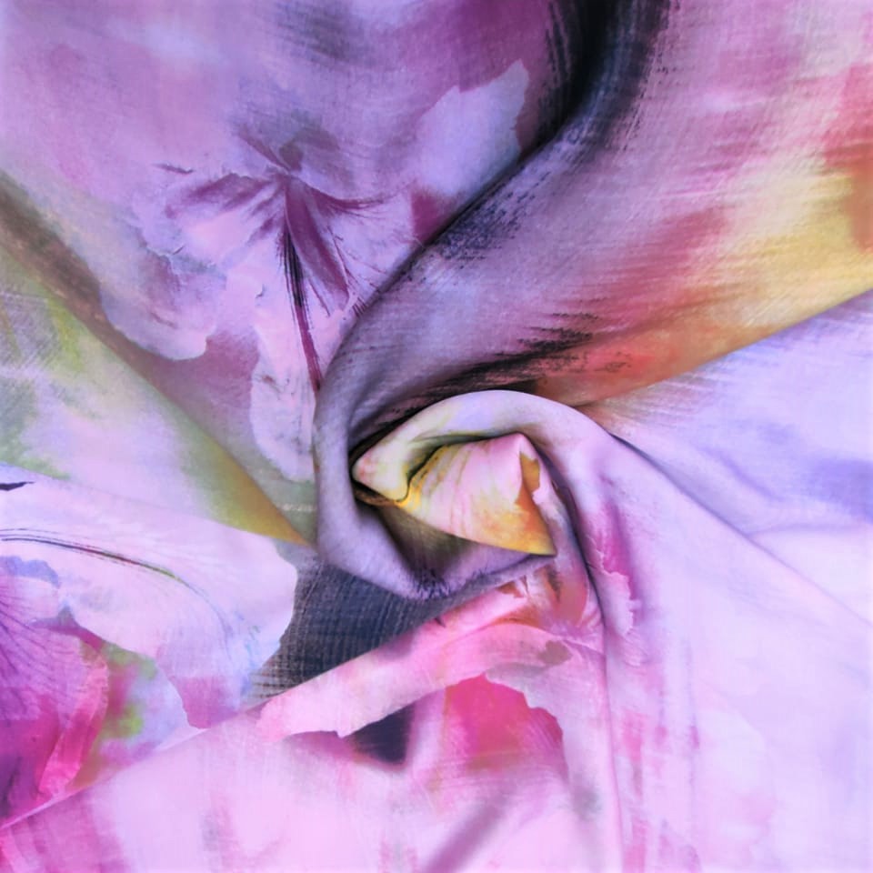 Print On Silky Satin Fabric#45