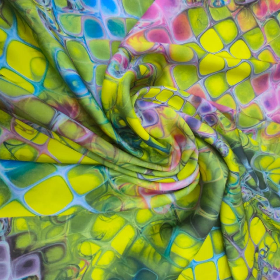 Print On Silky Satin Fabric#50