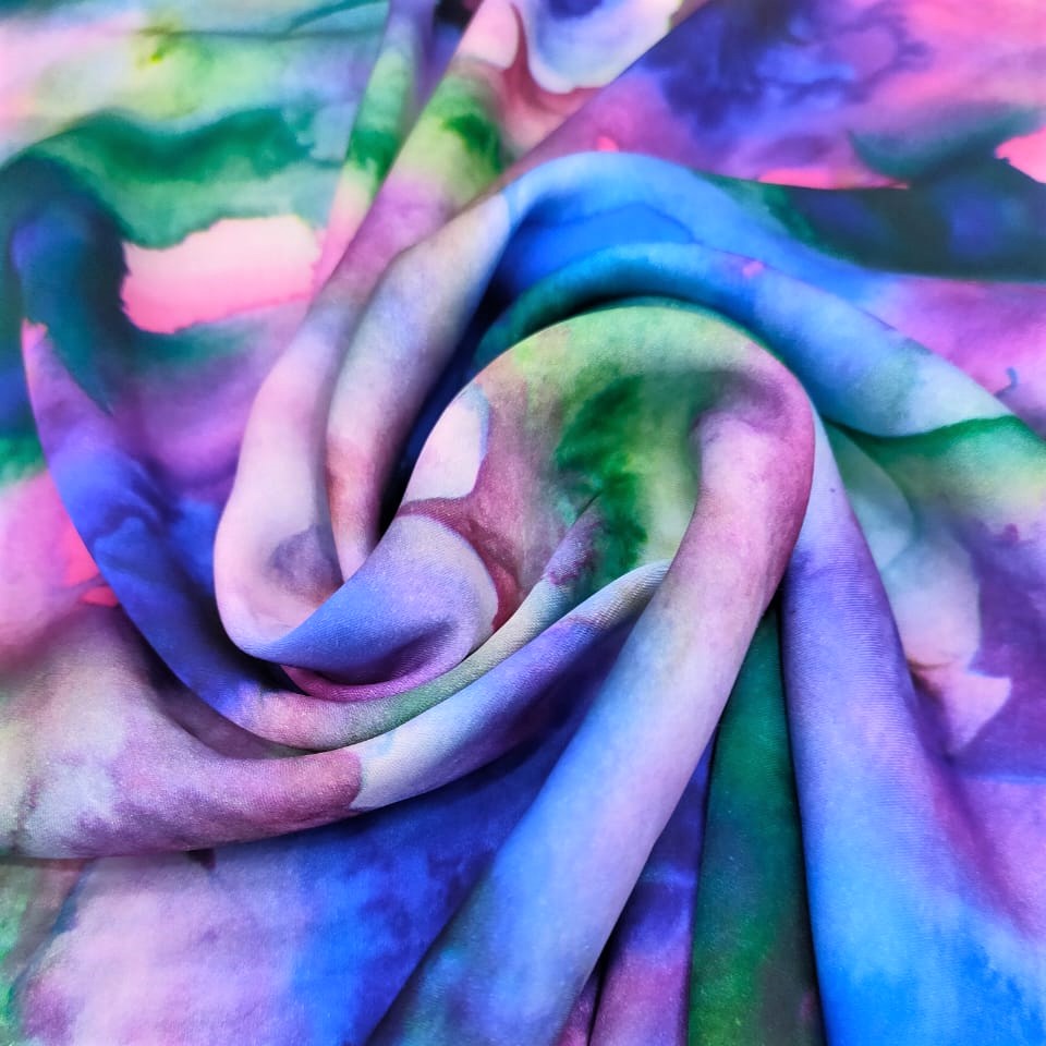 Print On Silky Satin Fabric#73