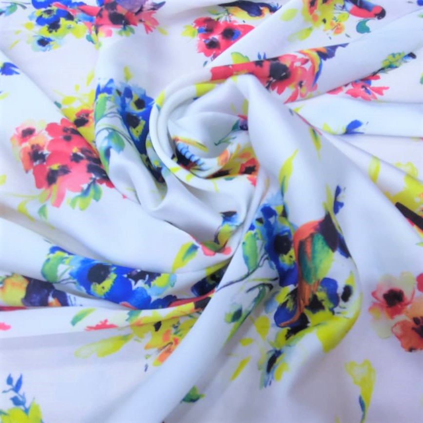 Print On Silky Satin Fabric#95