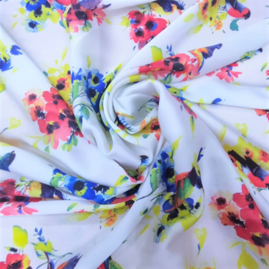 Print On Silky Satin Fabric#95