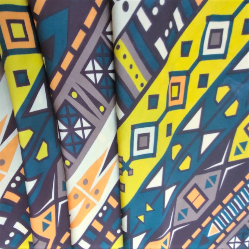 Print On Silky Satin Fabric#77