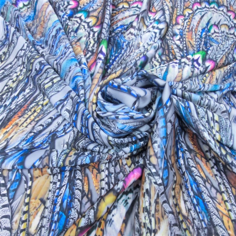 Print On Silky Satin Fabric#78