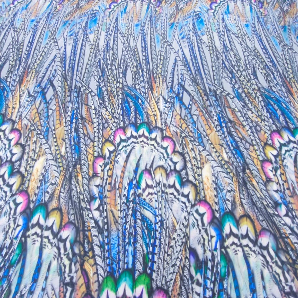 Print On Silky Satin Fabric#78