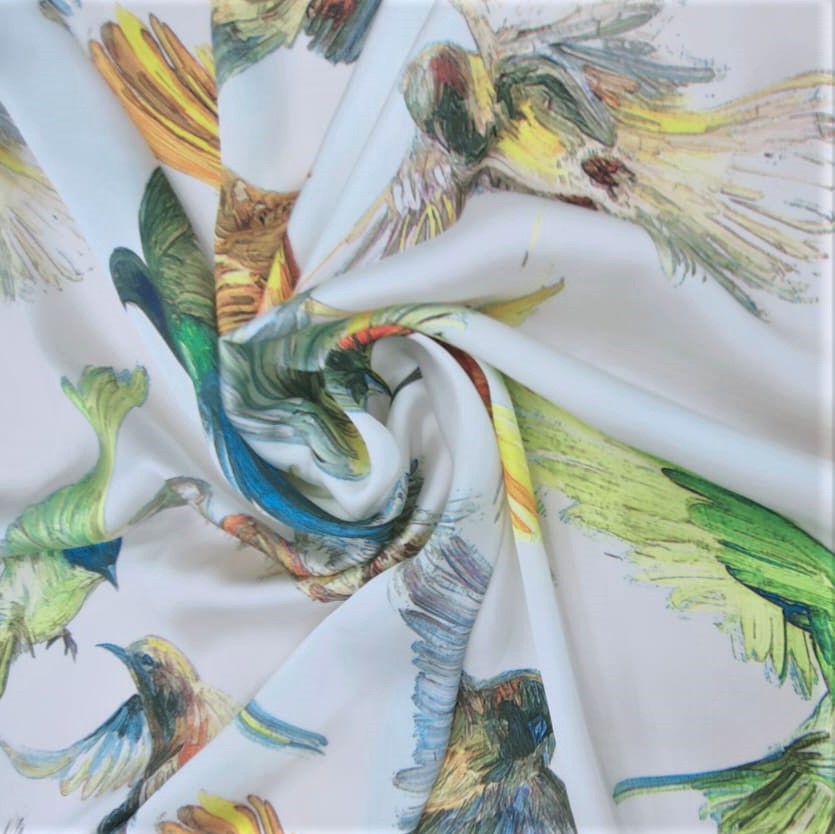 Print On Silky Satin Fabric#86