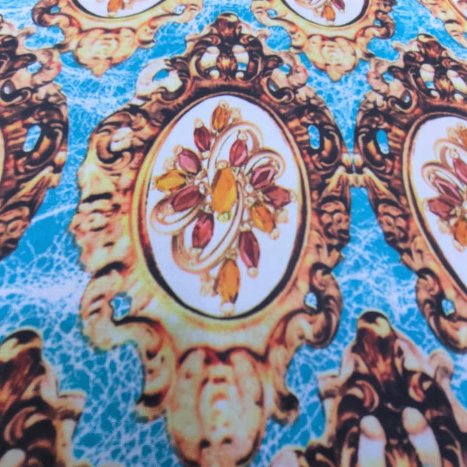 Print On Poly Flat Chiffon Woven Fabric#50
