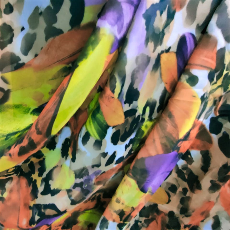 Print On Poly Flat Chiffon Woven Fabric#56