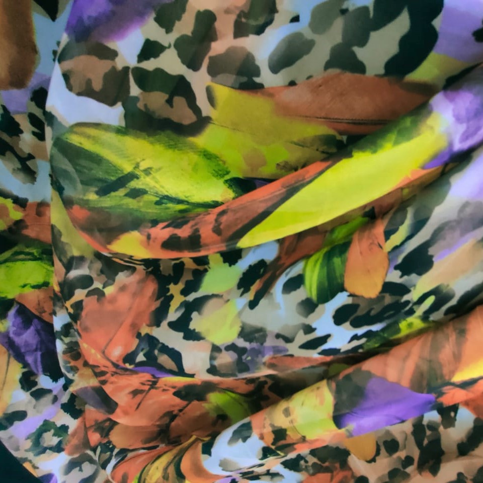 Print On Poly Flat Chiffon Woven Fabric#56