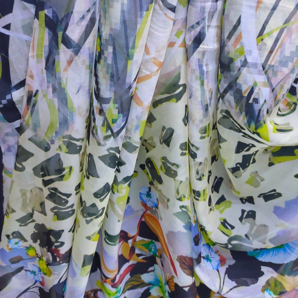 Print On Poly Flat Chiffon Woven Fabric#63