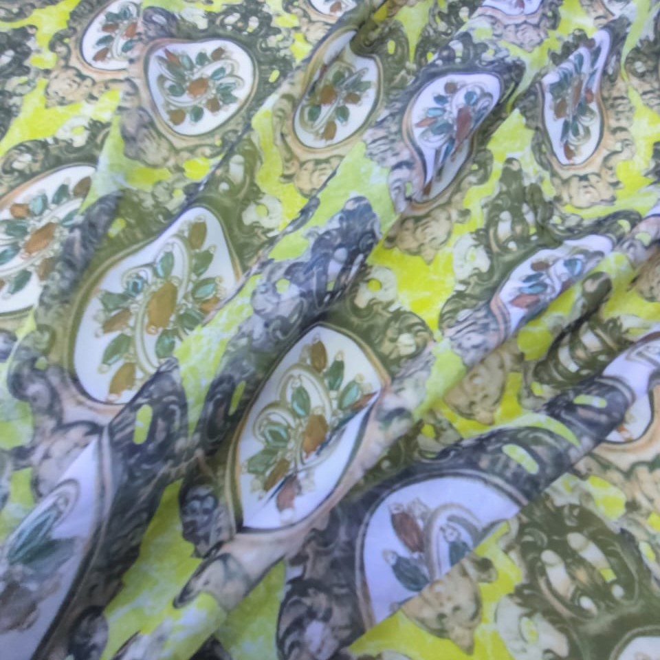 Print On Poly Flat Chiffon Woven Fabric#73