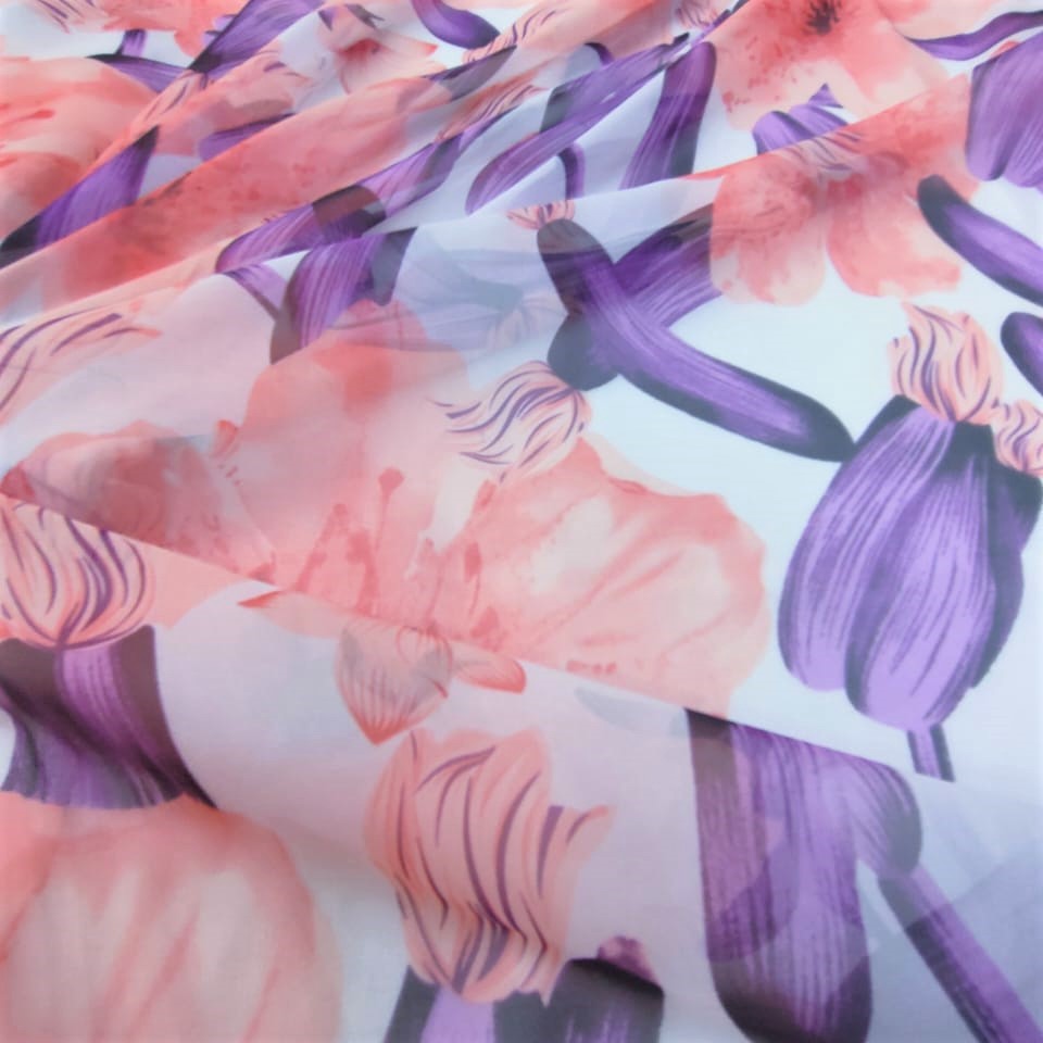 Print On Poly Flat Chiffon Woven Fabric#86