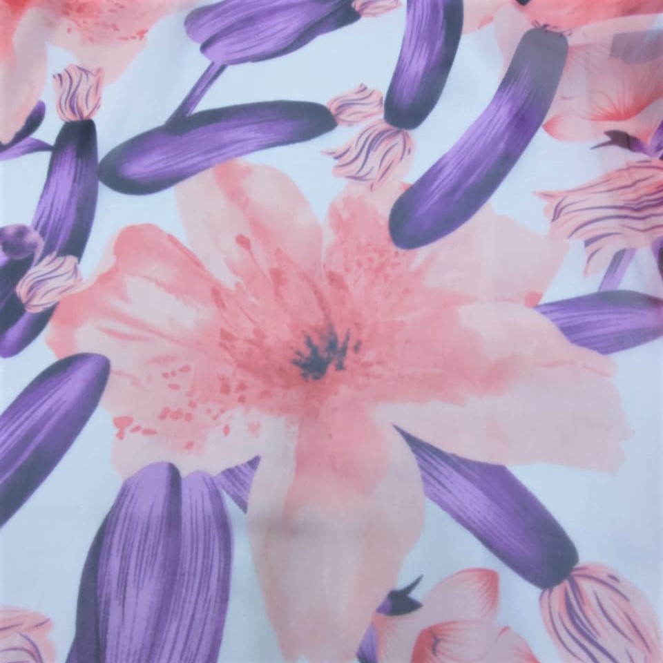 Print On Poly Flat Chiffon Woven Fabric#86