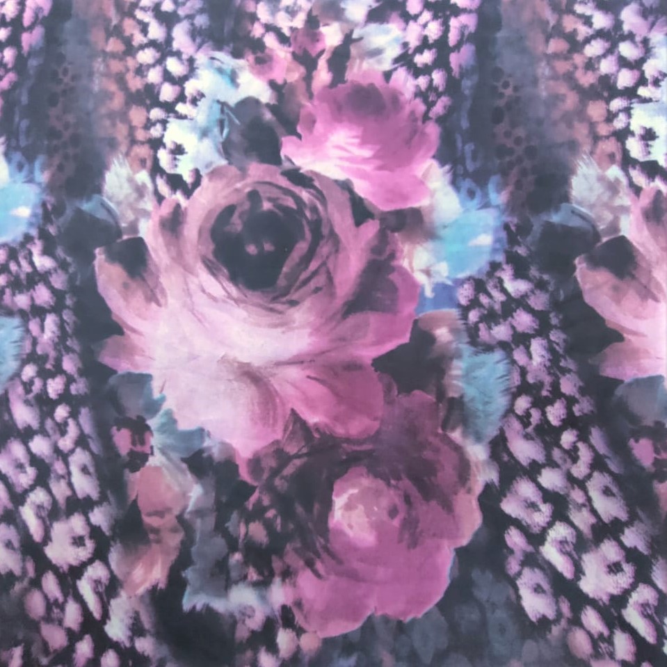 Print On Poly Flat Chiffon Woven Fabric#112