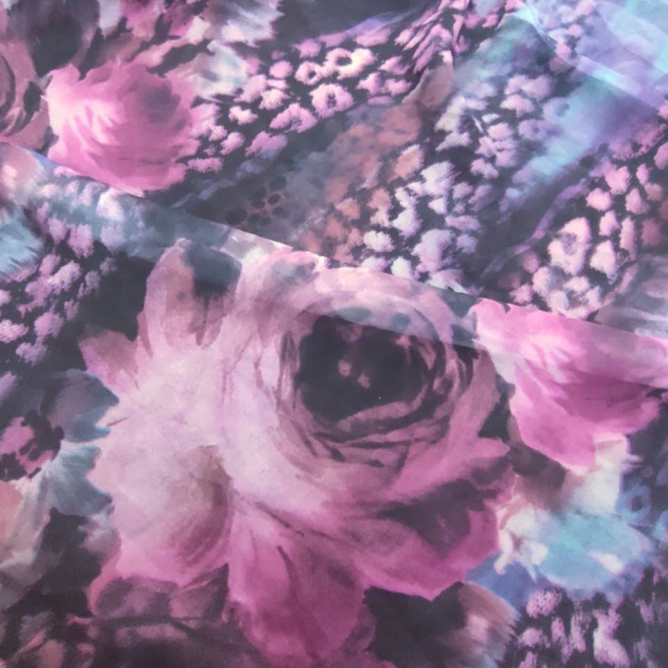 Print On Poly Flat Chiffon Woven Fabric#112