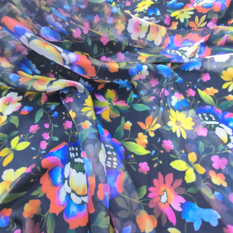 Print On Poly Flat Chiffon Woven Fabric#122