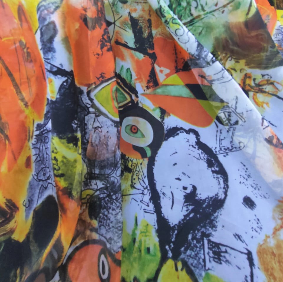 Print On Poly Flat Chiffon Woven Fabric#125