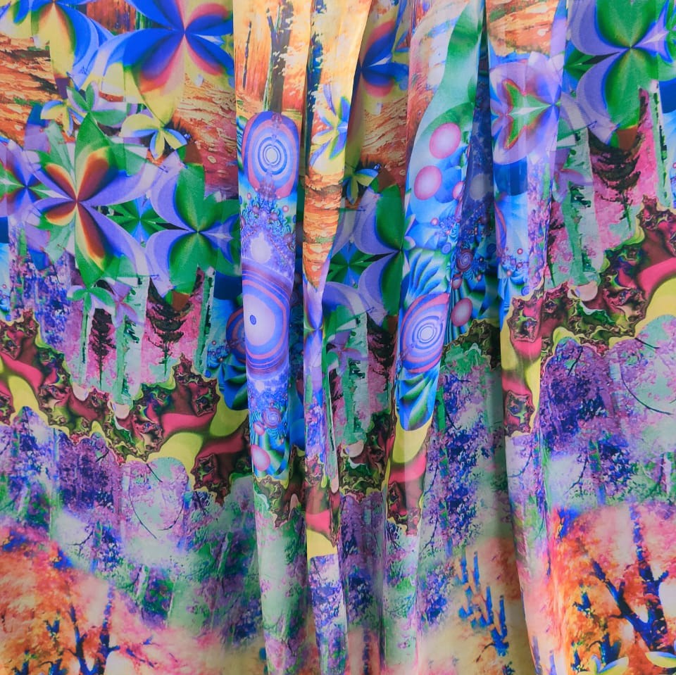 Print On Poly Flat Chiffon Woven Fabric#138
