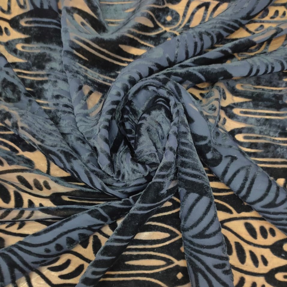 Black Poly Viscose Velvet Brasso#02