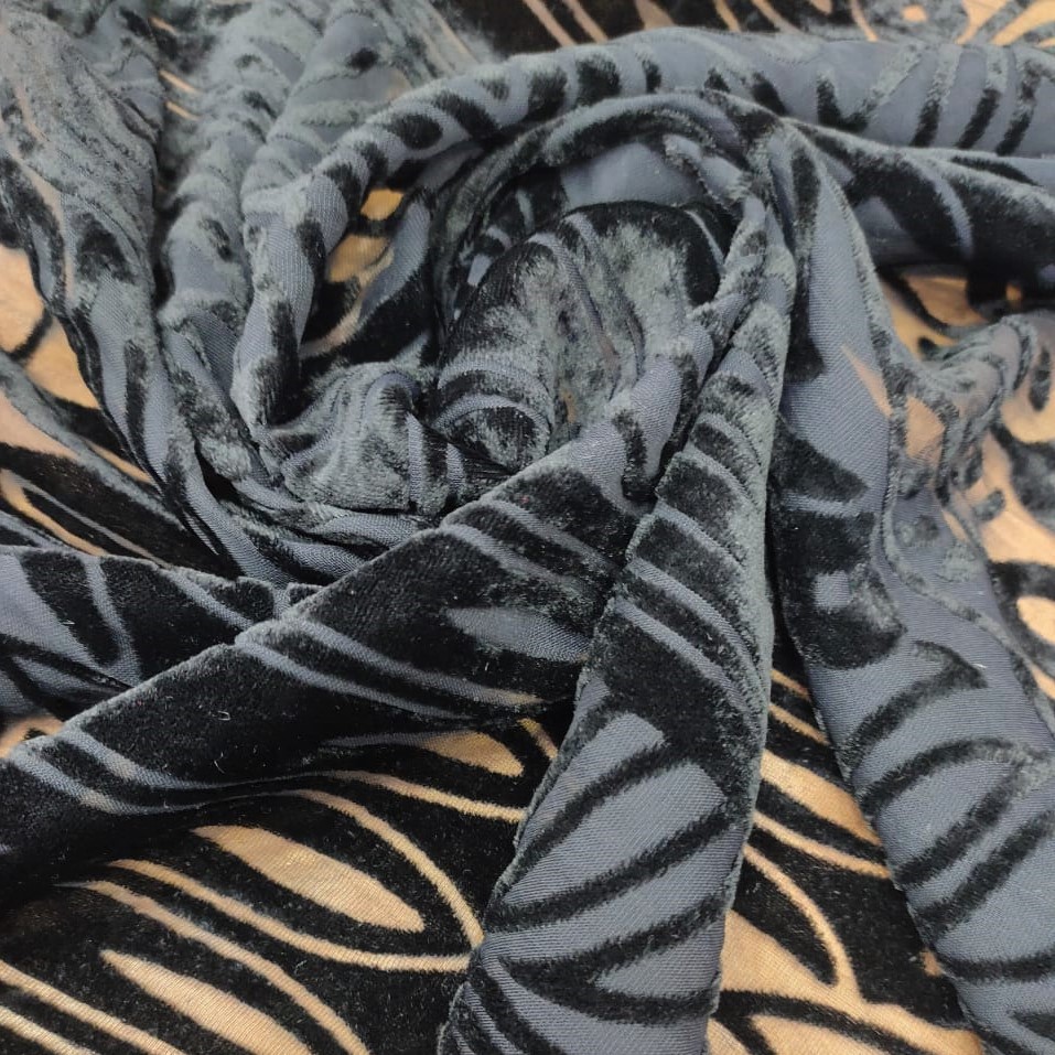 Black Poly Viscose Velvet Brasso#02