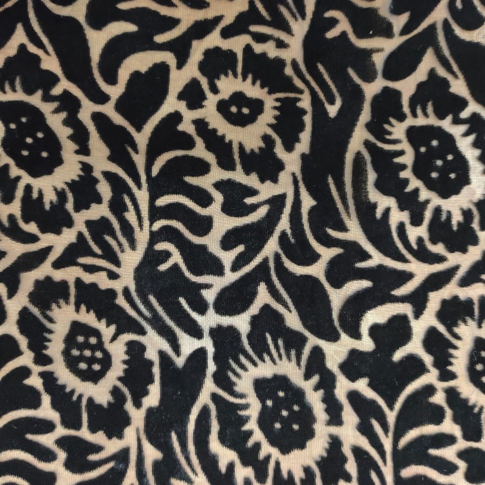 Black Poly Viscose Velvet Brasso#04