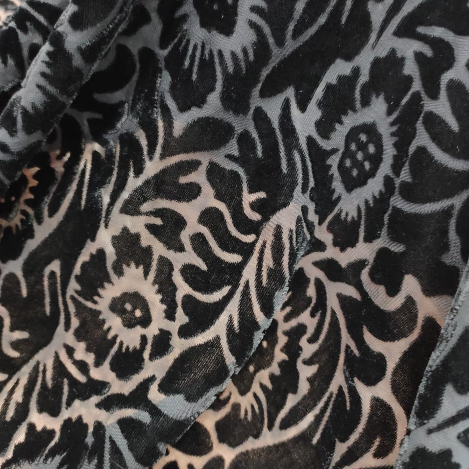 Black Poly Viscose Velvet Brasso#04