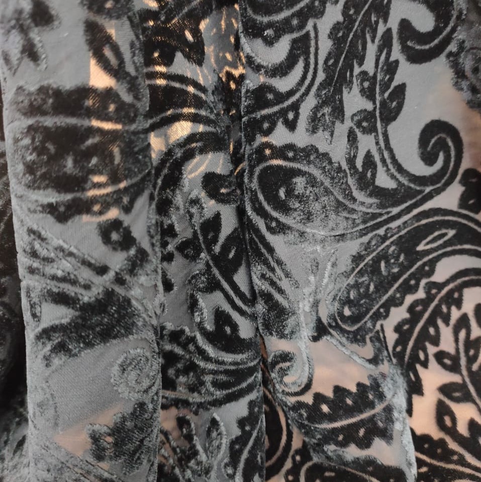 Black Poly Viscose Velvet Brasso#03