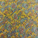 Yellow Floral Print On Georgette Fabric