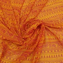 Orange & Red  Ethnic Print On Georgette