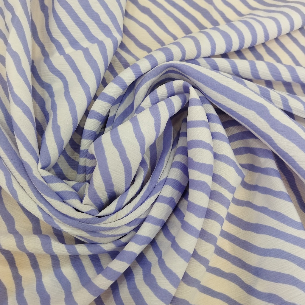 Blue Stripes Print On Georgette
