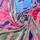 Pink Printed Velvet Brasoo Fabric