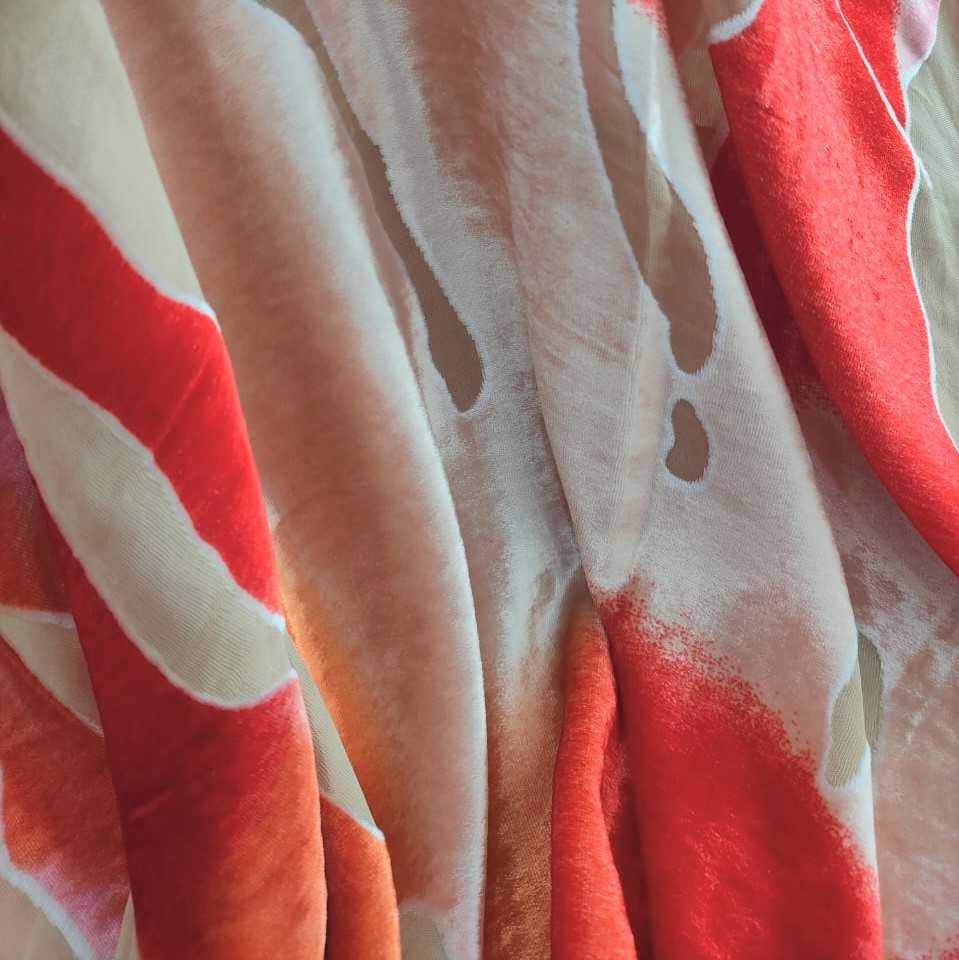 Printed Velvet Brasso Fabric