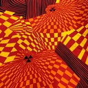 Geometrical Art Print on Pure Silk Satin