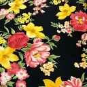 Floral Art Print on Pure Silk Satin