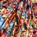 2728 Mosaic Mirror Print on Pure Silk Satin