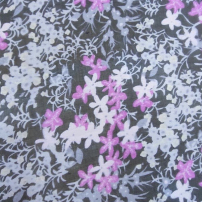 Backyard Floral Print On Silk Chiffon