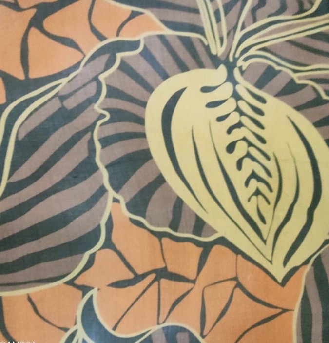 Camouflage Leaves Print On Silk Chiffon