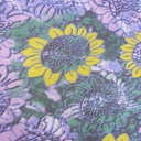Purple Sunflower Print On Silk Chiffon