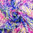 Backyard (Pink) Print On Silk Chiffon