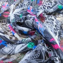 Cityscape(Black)Print On Silk Chiffon