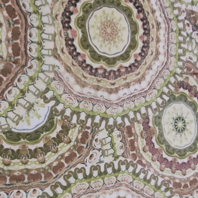 Mandala Art Print On Silk Chiffon