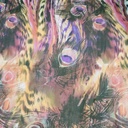 Peacock Feathers Print On Silk Chiffon