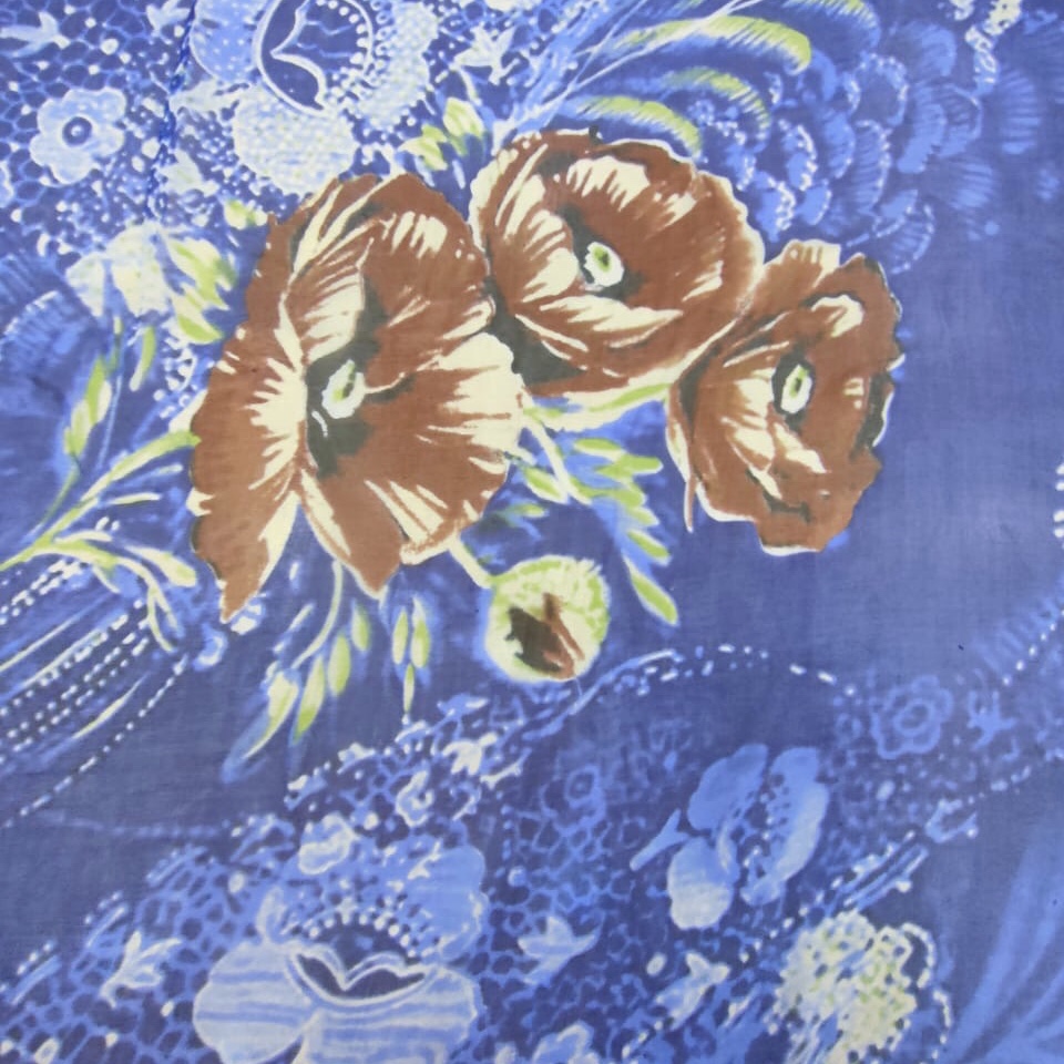 Underwater Blooms Print On Silk Chiffon