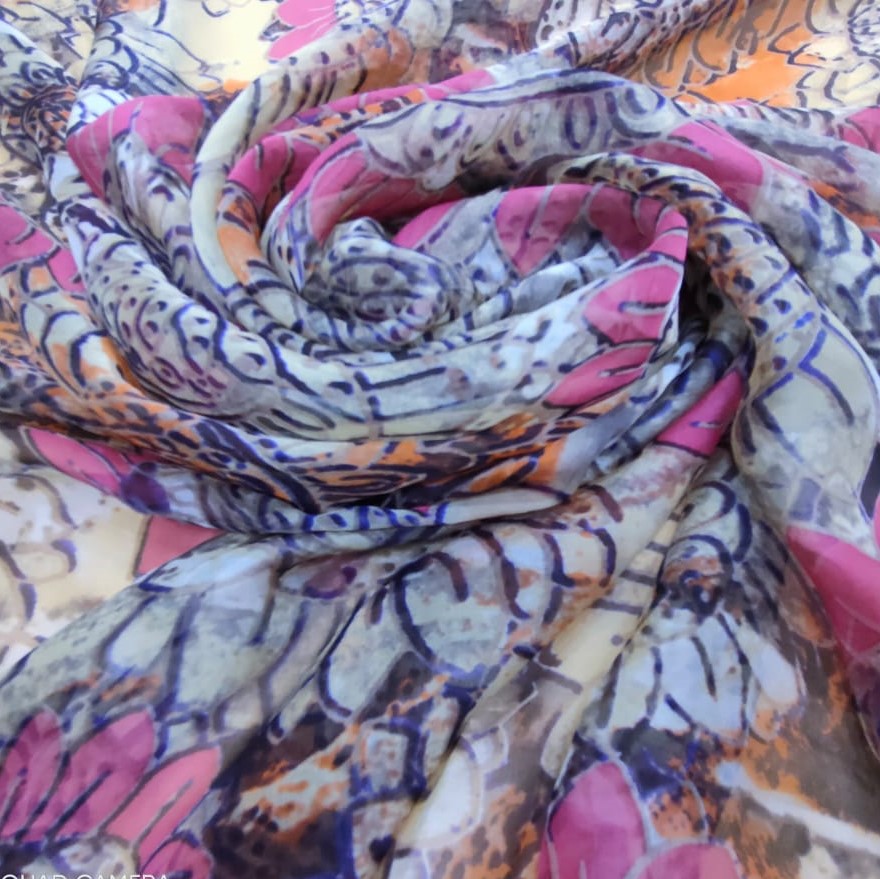 Print On Silk Chiffon#114