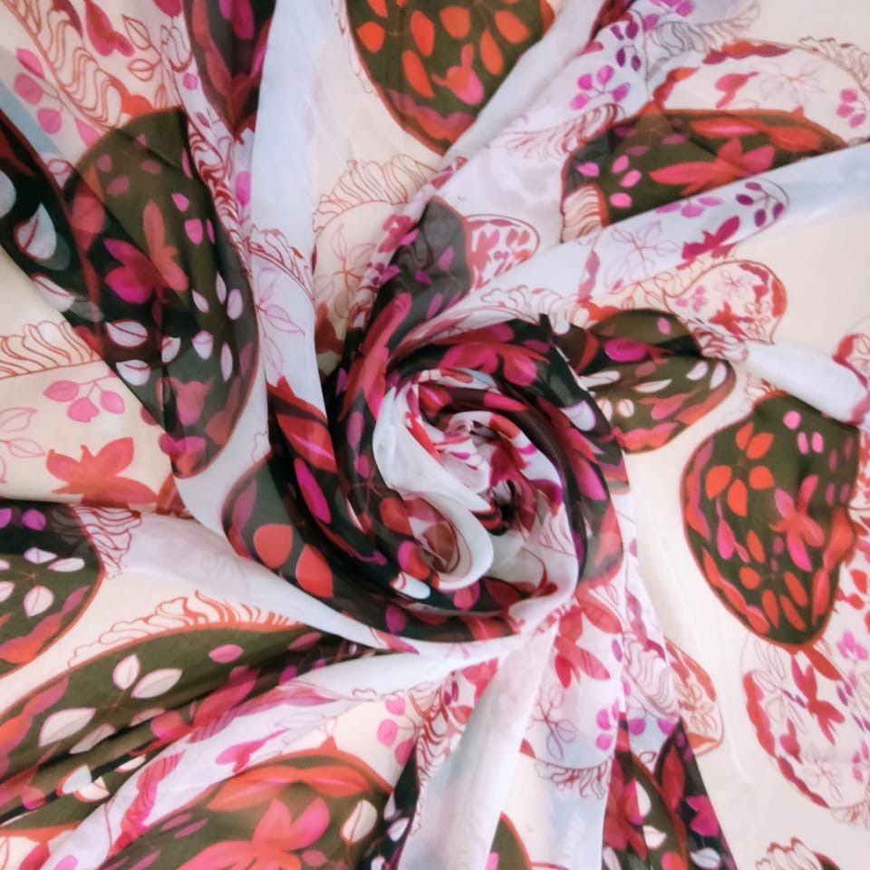 Print On Silk Chiffon#121