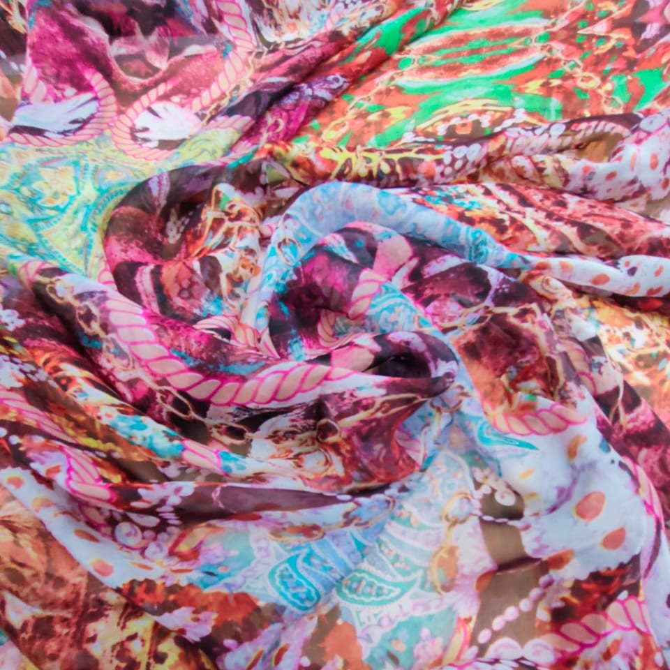 Print On Silk Chiffon #127