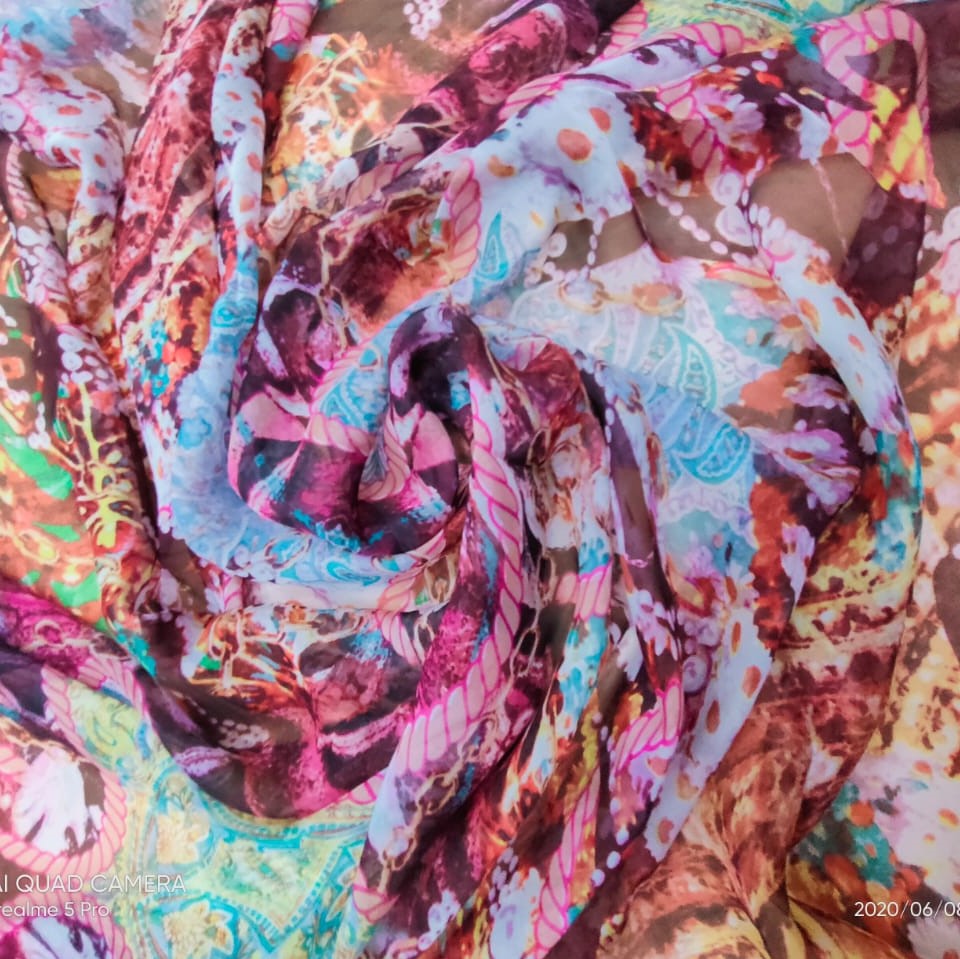 Print On Silk Chiffon #127