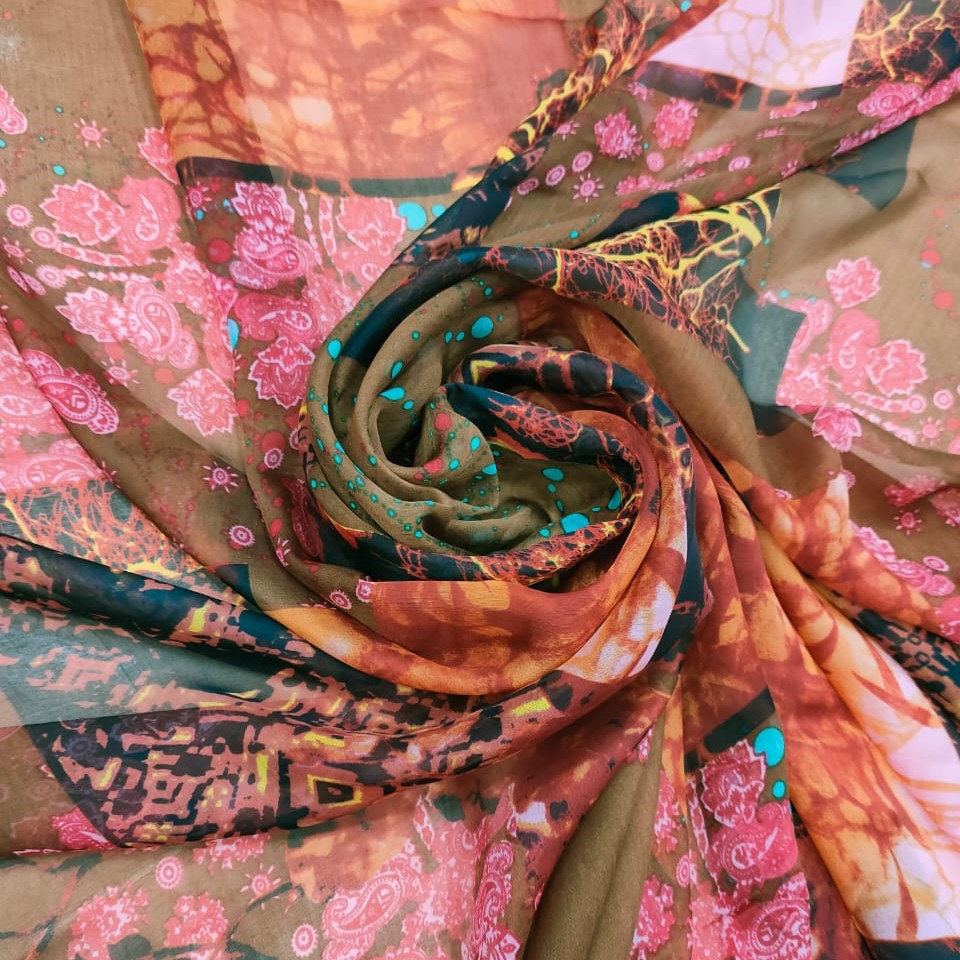 Print On Silk Chiffon#144