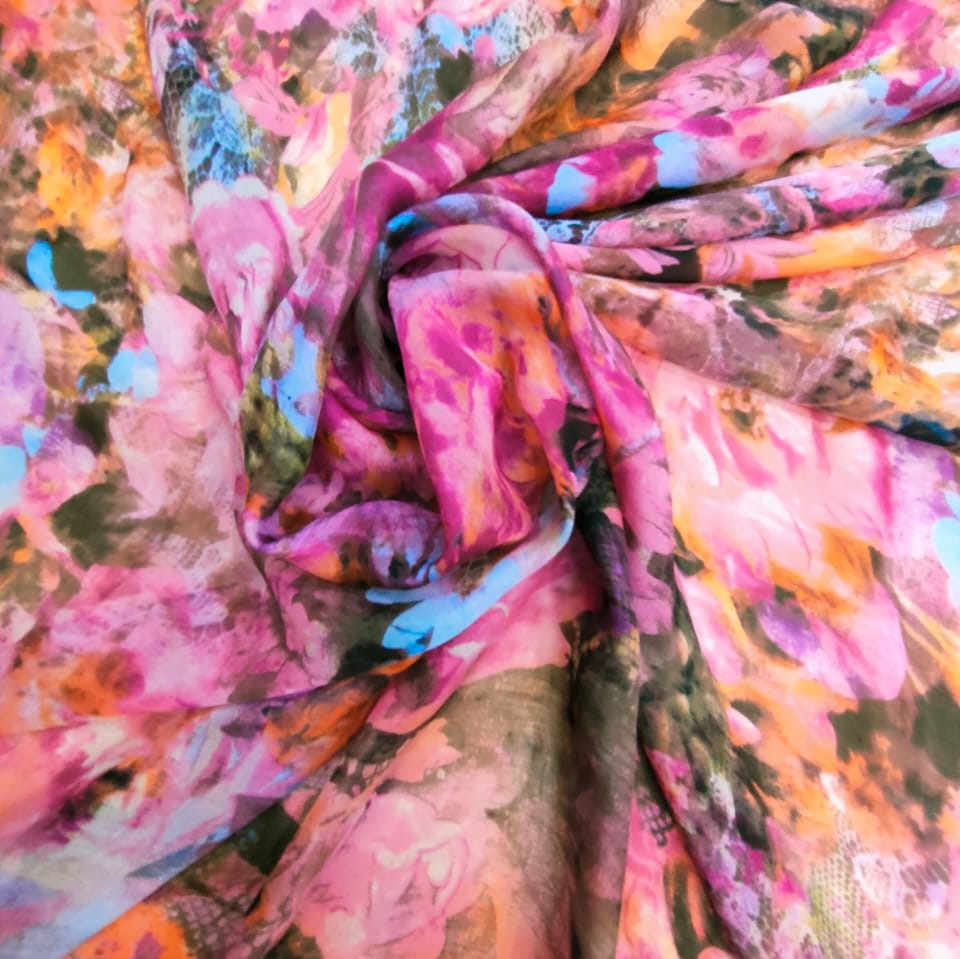 Print On Silk Chiffon#176