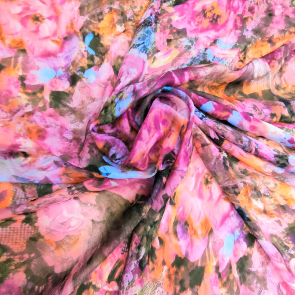 Print On Silk Chiffon#176